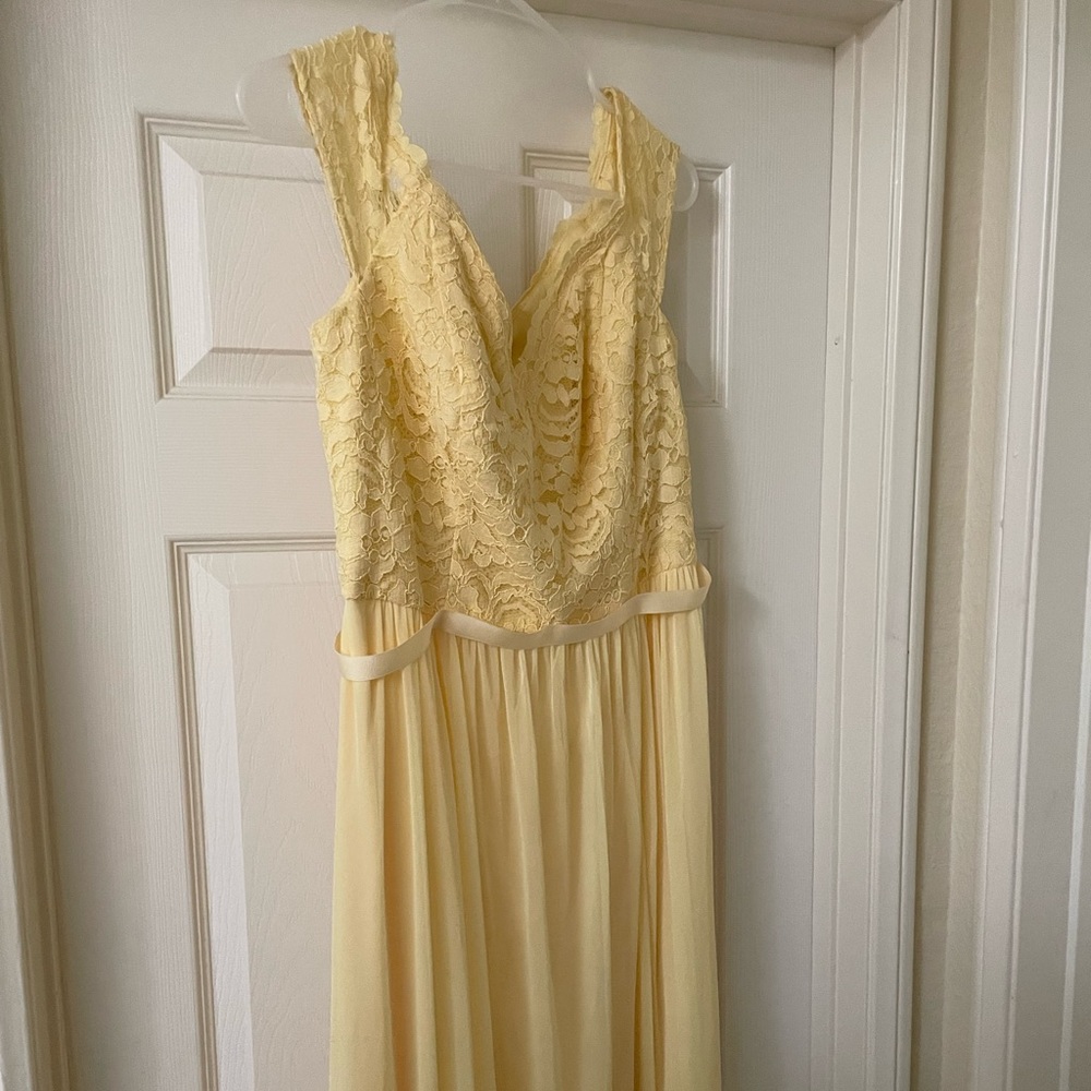 Yellow bridesmaids dress from David’s bridal!